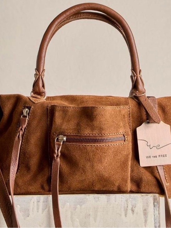 We The Free Handbags - We The Free Baby Emerson LE Suede Tote in Warm Brown